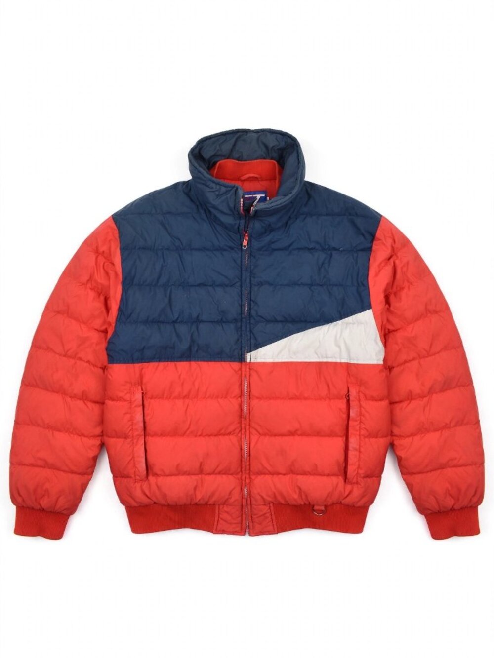 GT Sports Colorblock Puffer Ski Jacket Mens L Red Navy White